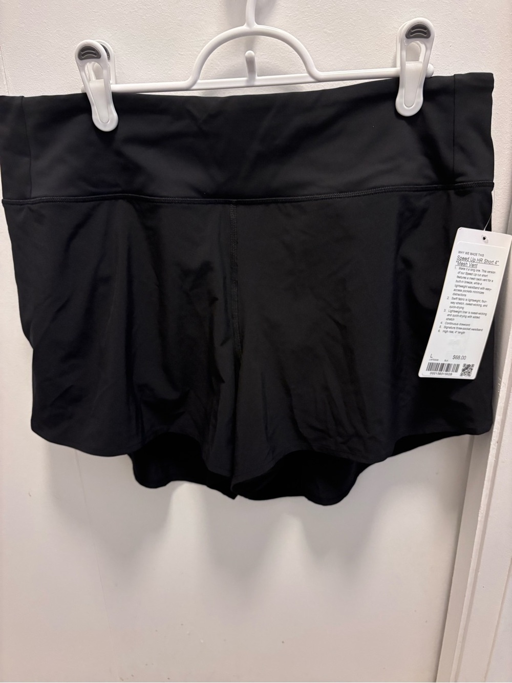 NWT Lululemon Speed Up High-Rise Short 4" *Mesh Vent (Black, Size L)